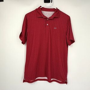 Vineyard Vines On the Go Sankaty Polo Shirt Red Lacrosse Size XL Golf Outdoor